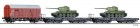 01628 Tillig Set of 3 Freight cars "military transport"